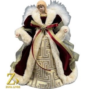 ANJO TOPO DE ARVORE VINHO 30CM