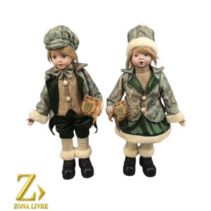 CRIANÇAS NATALINAS GREEN/GOLD 43CM