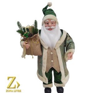 PAPAI NOEL GREEN/GOLD 100CM