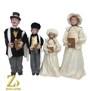 FAMILIA NATALINA PRETO/BRANCO 65CM